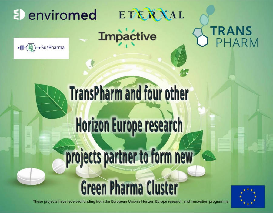 Horizon Europe research projects Enviromed, Eternal, Impactive, SusPharma & TransPharm form the Green Pharma Cluster